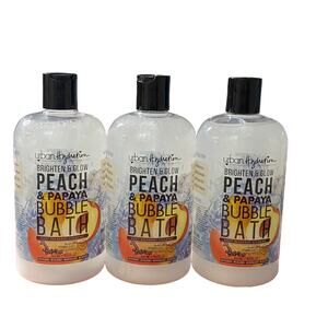 3 Bottles Urban Hydration 16.9 Oz Brighten & Glow Peach & Papaya Bubble Bath